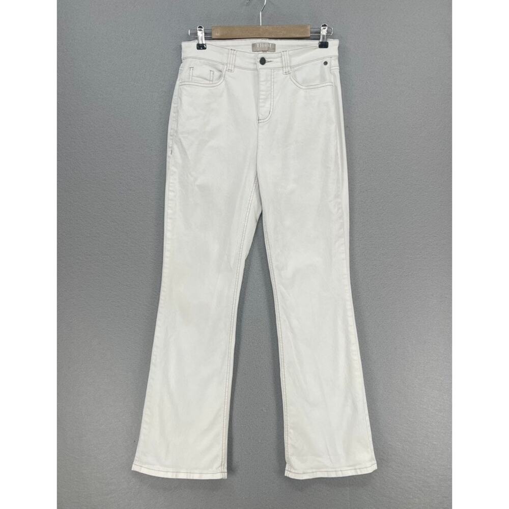 Thomas Rath Jeans Womens EU 38 US 8 White Flare Bootcut Thom Embroidered Pants